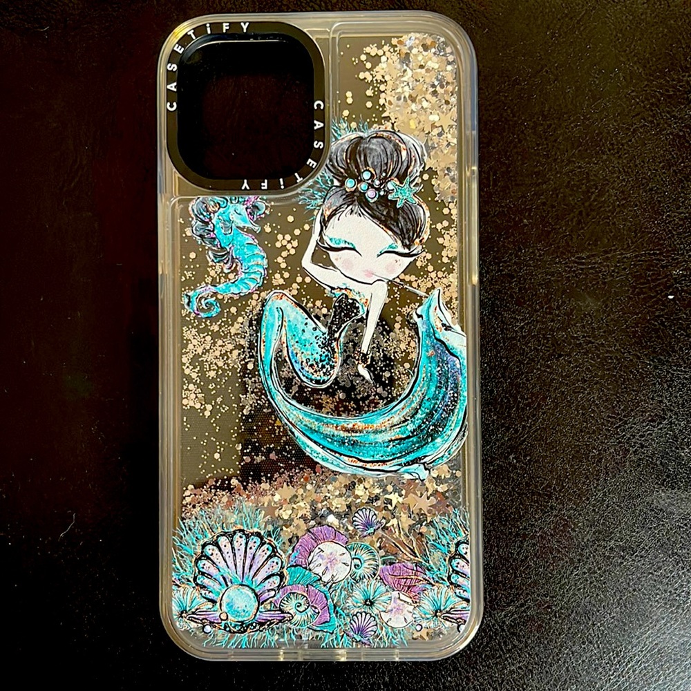 iPhone 12 Pro Max mermaid seahorse with glitter!